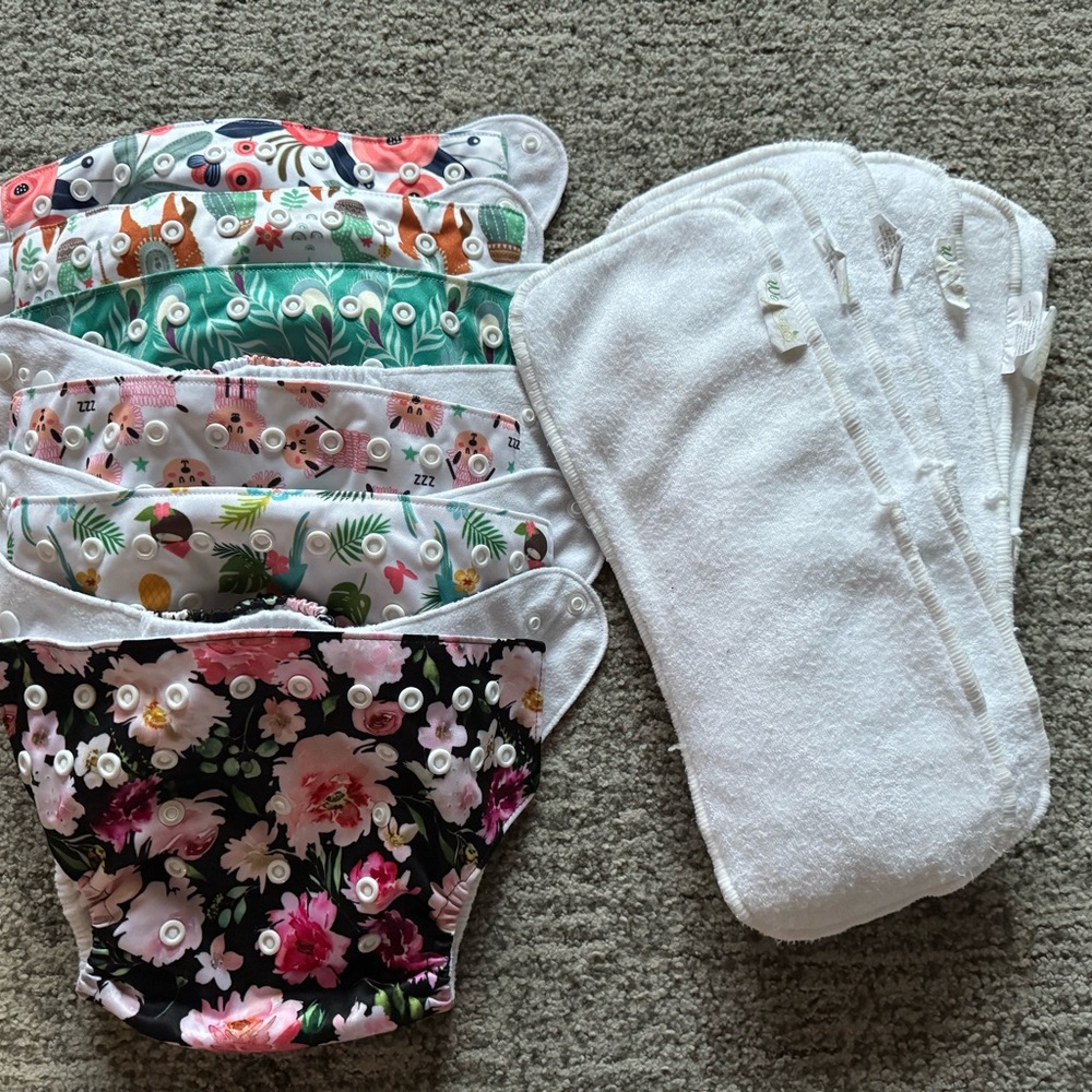 Cloth Diaper Lot with bamboo liners